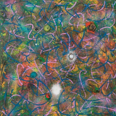 Esseri di luce e spiriti materici / 2016 / olio su tela / 80 x 80 cm