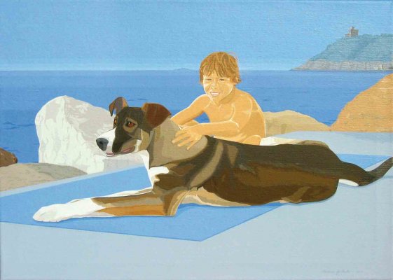 First Days of Summer (Andrea & Bibo)o / 2005 / acrylic on canvas / 50 x 70 cm