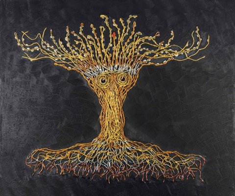 L’albero della vita / 2016 / substance on canvas / 100 x 120 cm