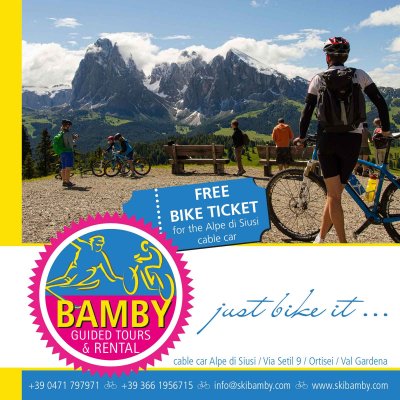 Ski Bamby - прокат лыж и велосипедов в центре Ортизей