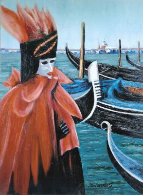 Maschera a Venezia / 2016 / olio e smalto su tela / 40 x 30 cm