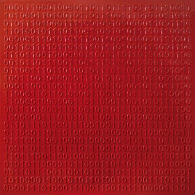 Superficie rossa / 2017 / smalto su tela / 100 x 100 cm